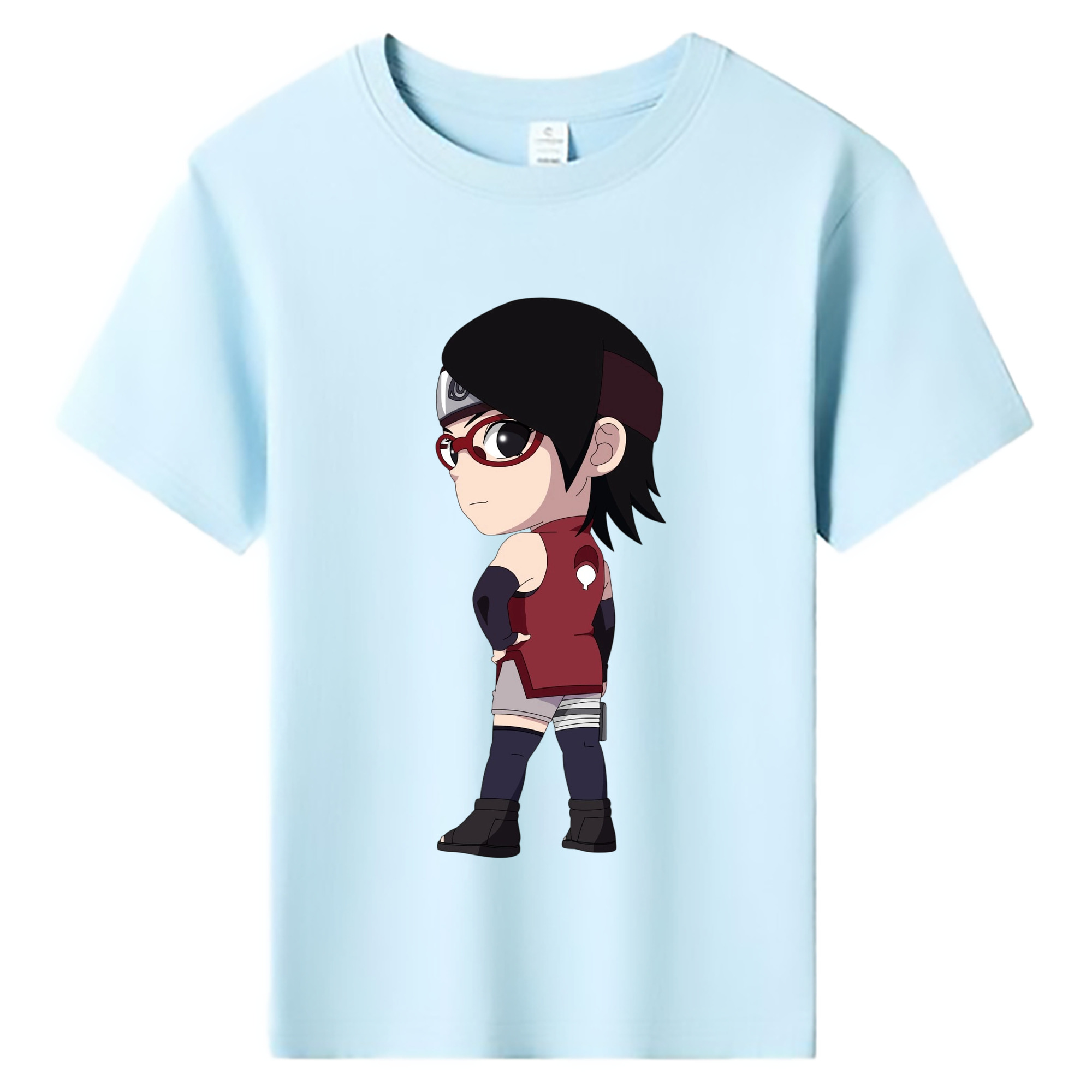 （画像用） NARUTO -ナルト- うちは サラダ Uchiha Sarada 綿100％キッズTシャツ（フロントプリント）